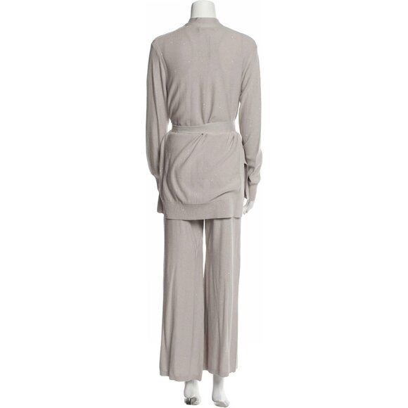 Milly Grey Taupe Glitter Sequin Accents Wrap Set - Picture 3 of 11